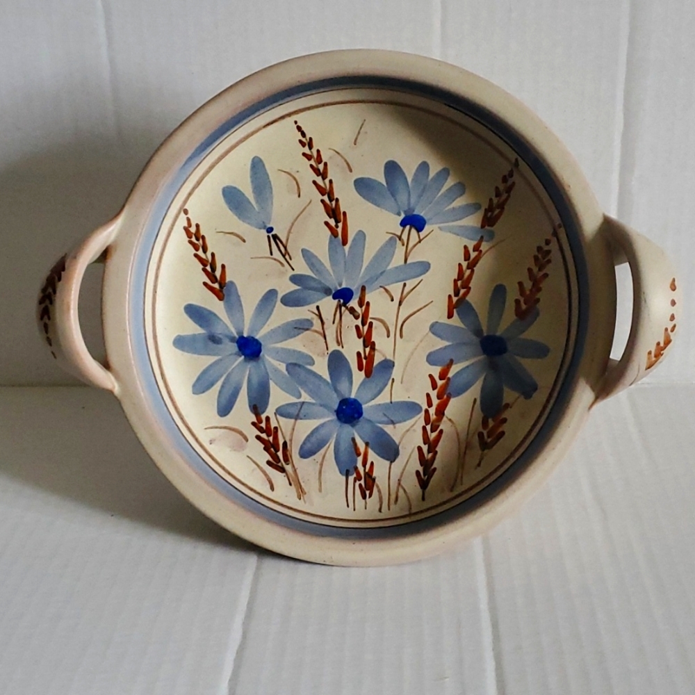 Vintage TENH pottery double handled plate